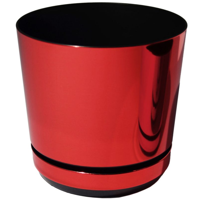 Doniczka z podstawką Kerd 18 cm wzór 083 CZERWONY BŁYSZCZĄCY wysoki metaliczny połysk elegancka na prezent 1 szt.