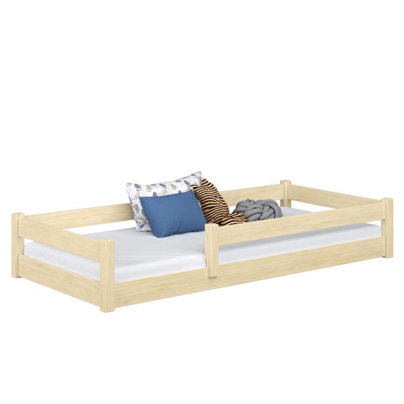 Drewniane łóżko N-WOOD niskie N02 sosna bezbarwna 120x200 1szt.