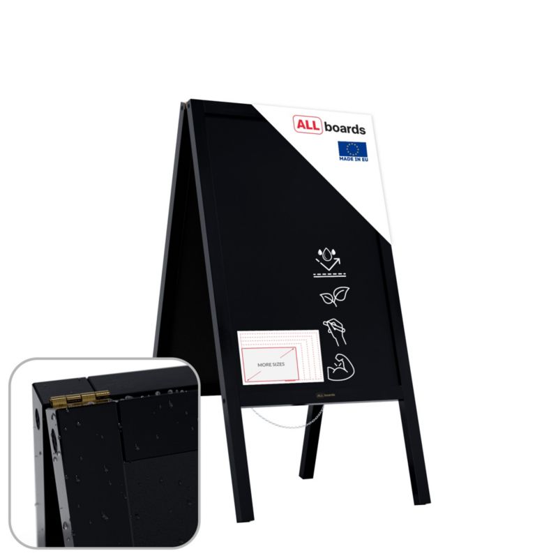 Potykacz stojak kredowy wodoodporny 118x61 cm ALLboards rama czarna 1 szt.
