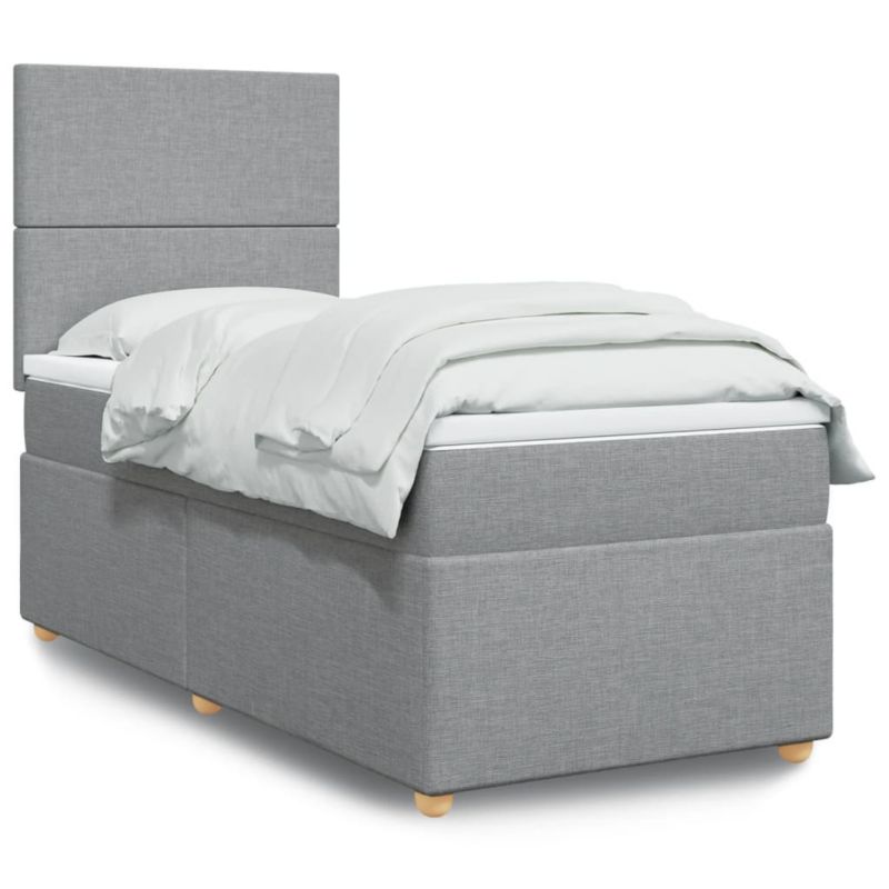 Łóżko kontynentalne WaszeMeble 100x200 cm jasnoszare WM-3293484 1 szt.