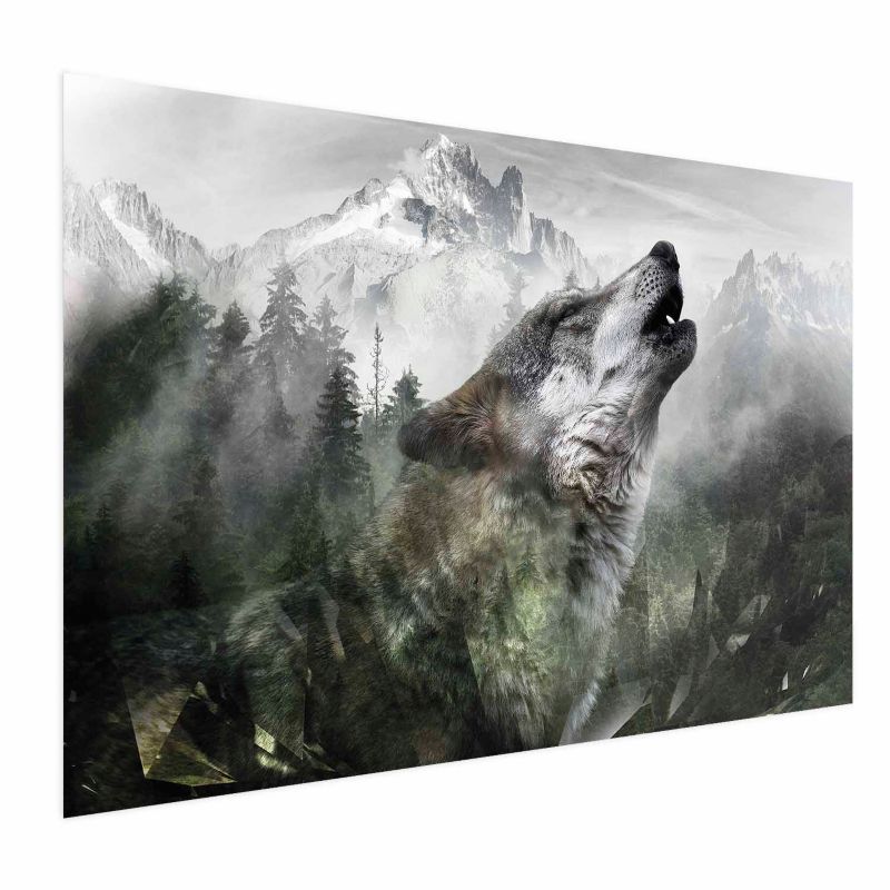 Plakat Artgeist Wyjący wilk 42x29,7 cm bez ramy bez marginesu 1 szt