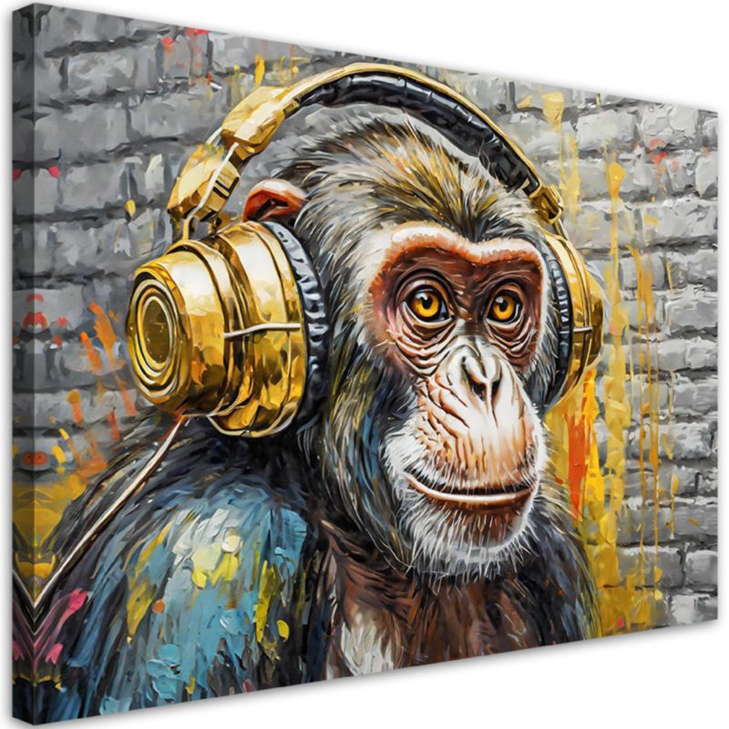 Obraz do salonu Feeby Małpa Dj Cegła 120x80 cm 1szt