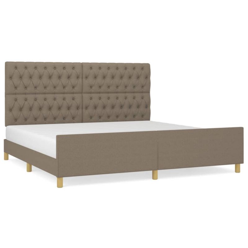 Rama łóżka z zagłówkiem kolor taupe obita tkaniną WaszeMeble 200x200 WM-3125328 1 szt.