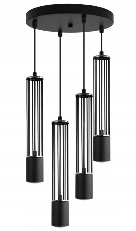 Lampa sufitowa wisząca Light Home LH Aria 4x GU10 okrągły czarny/srebrny 1szt.