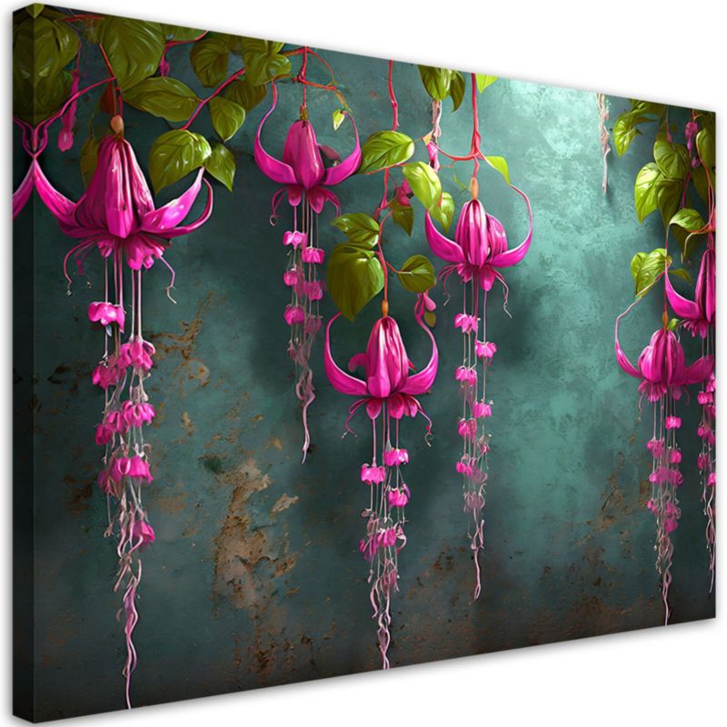 Obraz do salonu sypialni Feeby Zwisające Kwiaty Wisteria Różowy 90x60 cm 1szt