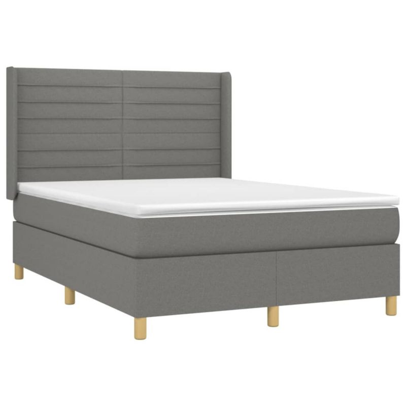 Łóżko kontynentalne WaszeMeble 140x190 cm ciemnoszara WM-3138950 1 szt.