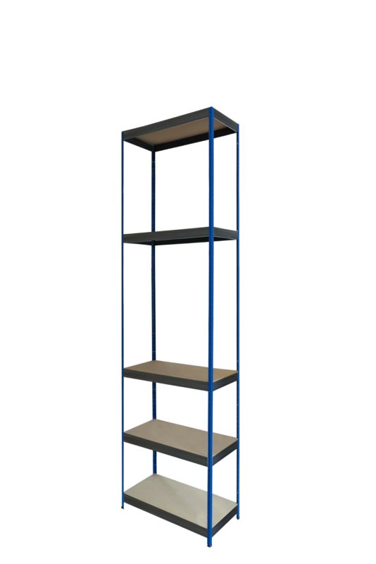 Regał metalowy MODO24 magazynowy niebiesko-grafitowy helios 213x35x35cm 5 półek po 175 kg 1 szt.