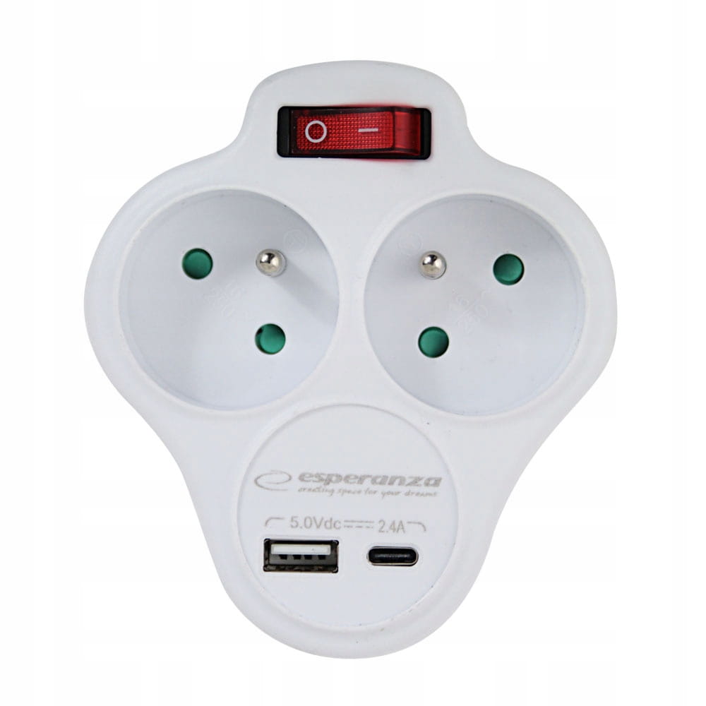 ESPERANZA rozdzielacz +ładowarka ELK311W USB-A i C - Henryx24