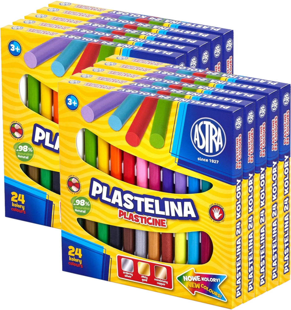 10x Plastelina Astra, 24 kolory