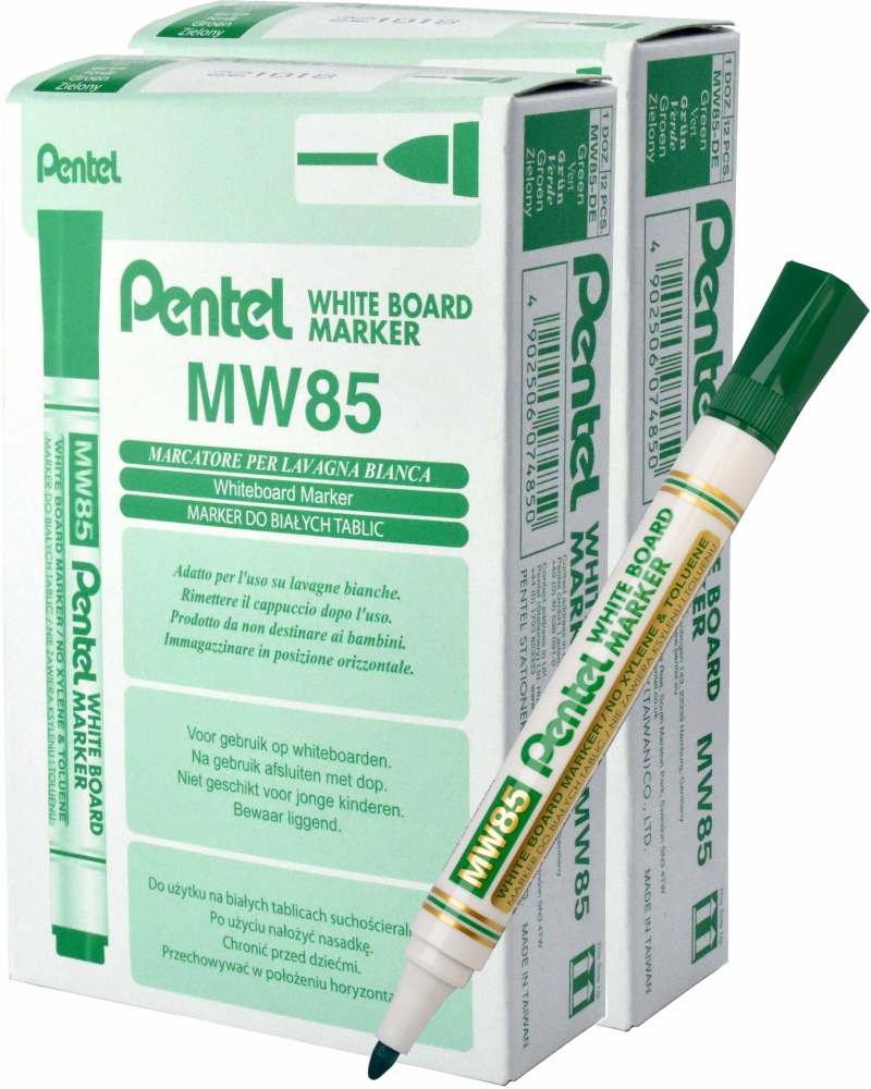 24x Marker suchościeralny Pentel MW85, okrągła, 4.4mm, zielony