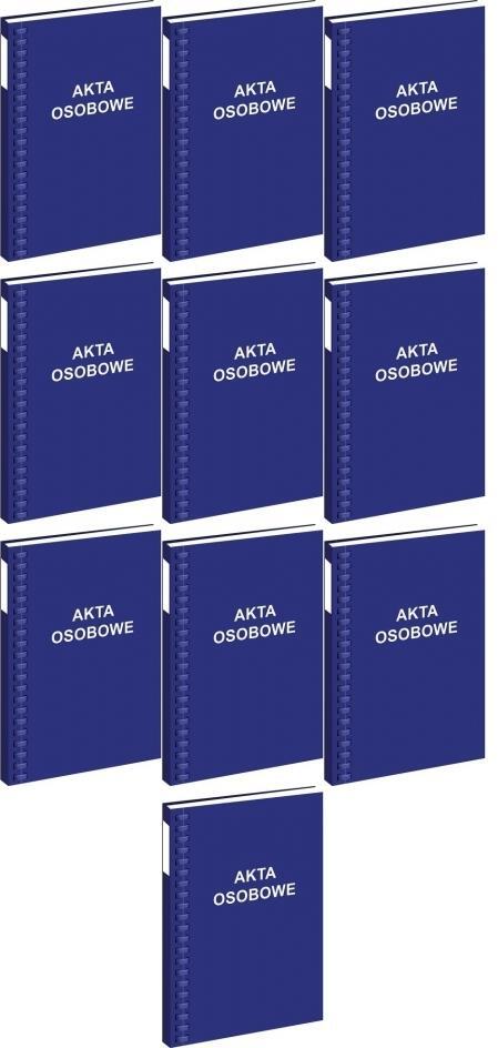 10x Teczka do akt osobowych Interdruk, bigowana, A4, niebieski