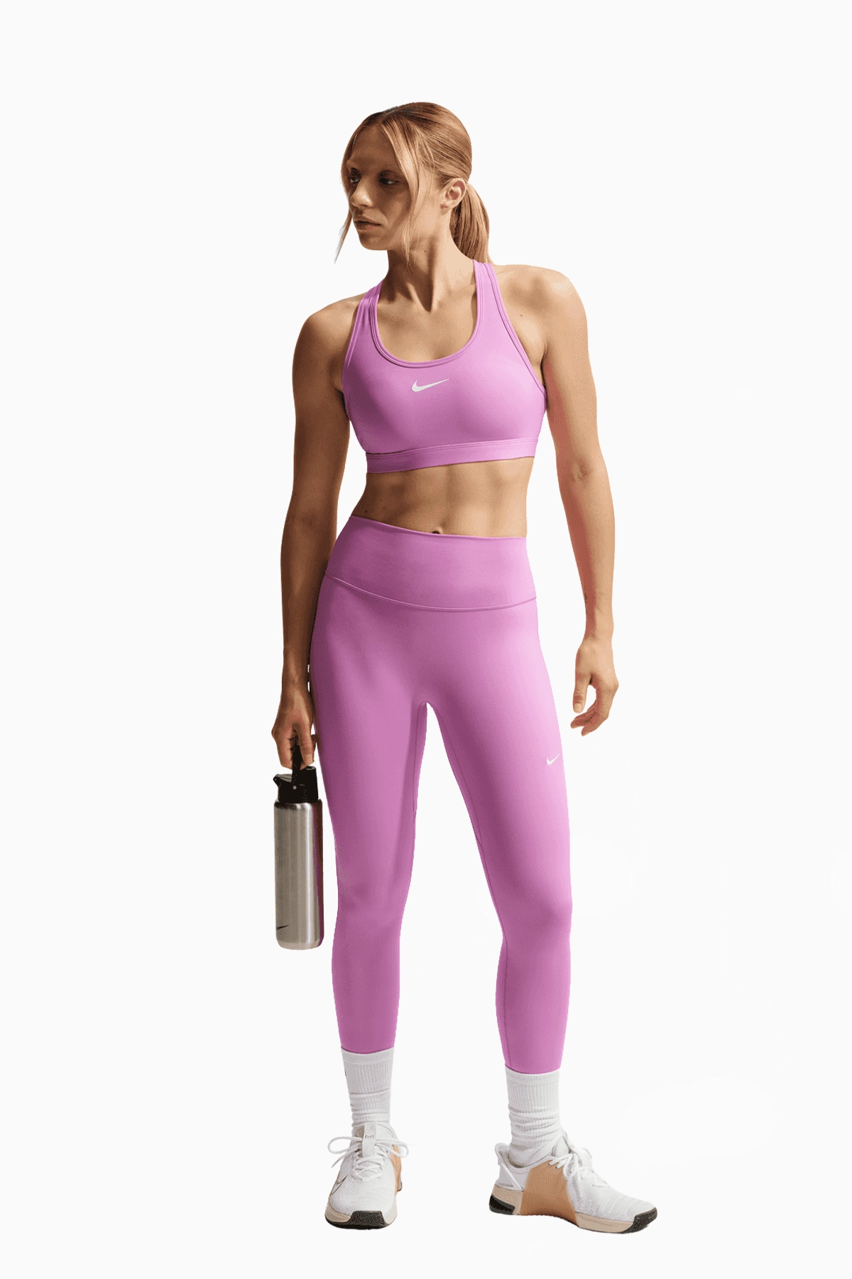 Stanik Nike Swoosh Medium Support Damski - Różowy