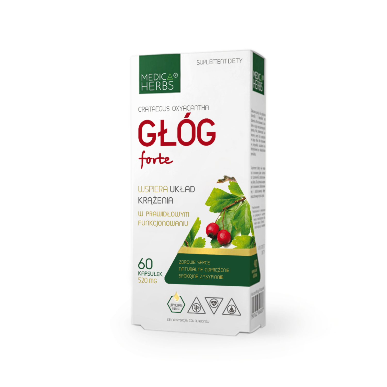 Medica herbs - głóg forte, wspiera układ krążenia, 60 kapsułek