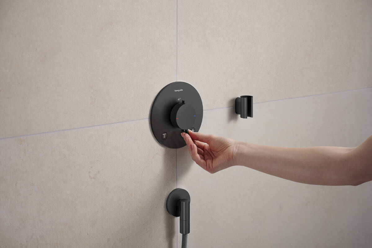 Hansgrohe Ecostat Comfort S bateria wannowo-prysznicowa podtynkowa termostatyczna czarny chrom szczotkowany 33715340