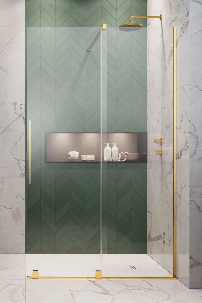 Radaway Furo Walk-In ścianka prysznicowa 44,4 cm do drzwi prysznicowych szkło przezroczyste 10110444-01-01