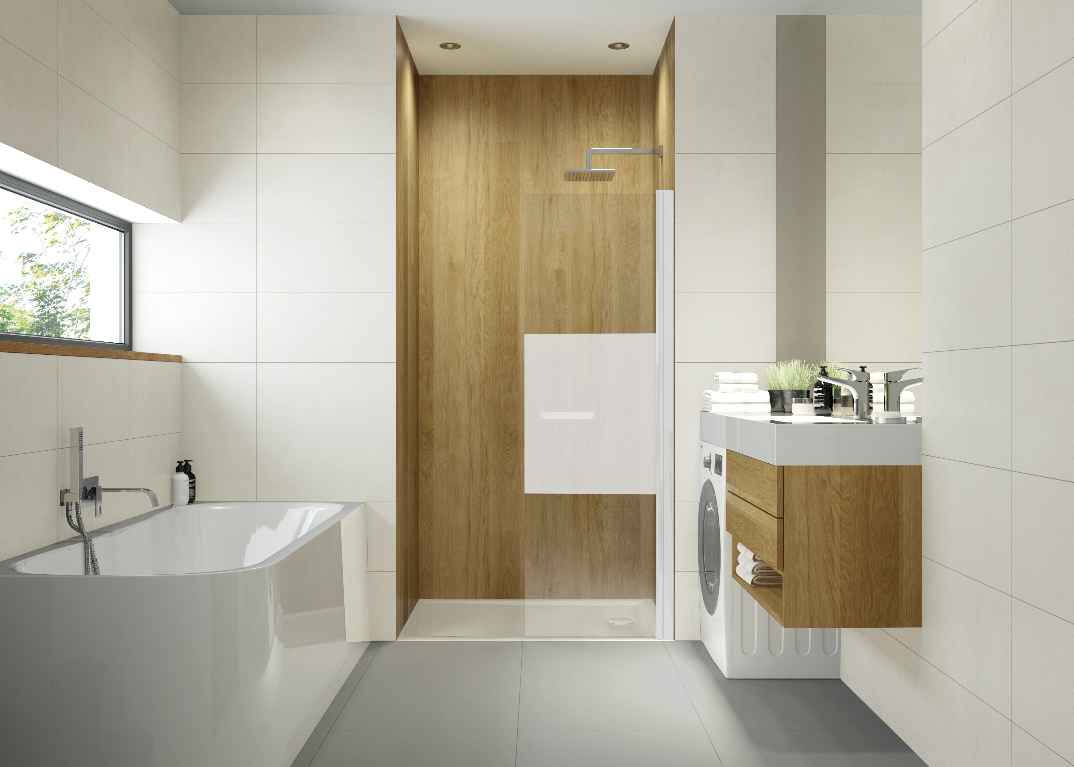 Sanplast Exa Line ścianka prysznicowa walk-in 90 cm biały mat/szkło ze wzorem 600-540-1630-24-201