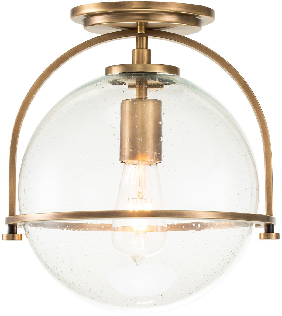 Quintiesse Somerset lampa podsufitowa 1x60 W stary mosiądz-przezroczysta QN-SOMERSET-F-C-HB