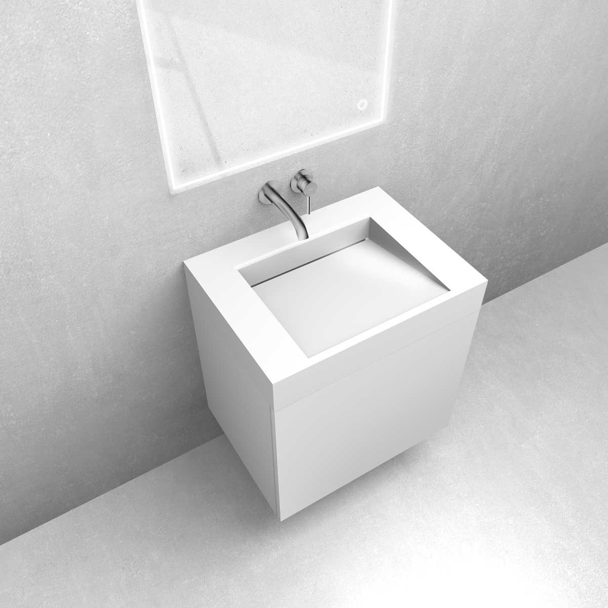 Zestaw Oltens Lun szafka podumywalkowa 60 cm z umywalką Stila LavaForm biały mat/biały połysk 68796000 - Wysyłka w 24h