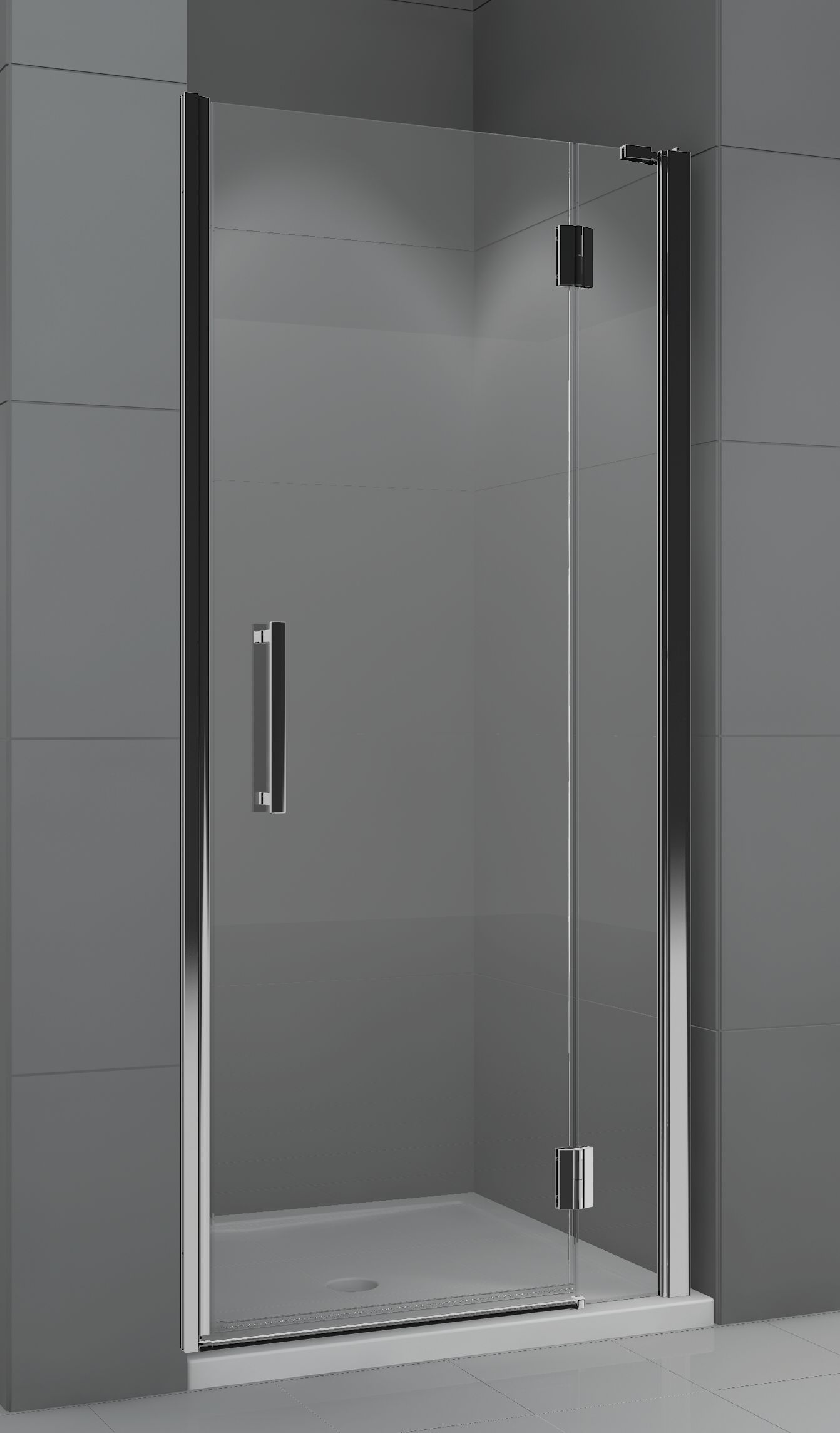 Novellini Modus G drzwi prysznicowe 75 cm wnękowe prawe chrom/szkło przezroczyste MODUSG75D-1K