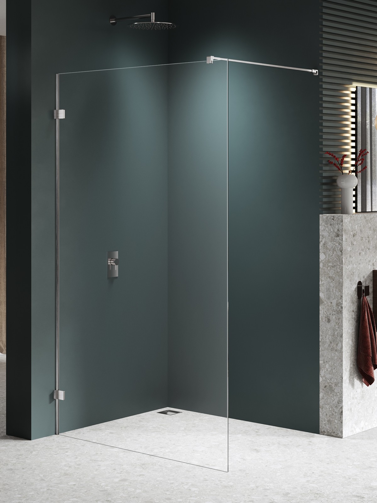 New Trendy Avexa Nickel Brushed ścianka prysznicowa walk-in 120 cm nikiel szczotkowany/szkło przezroczyste EXK-8631