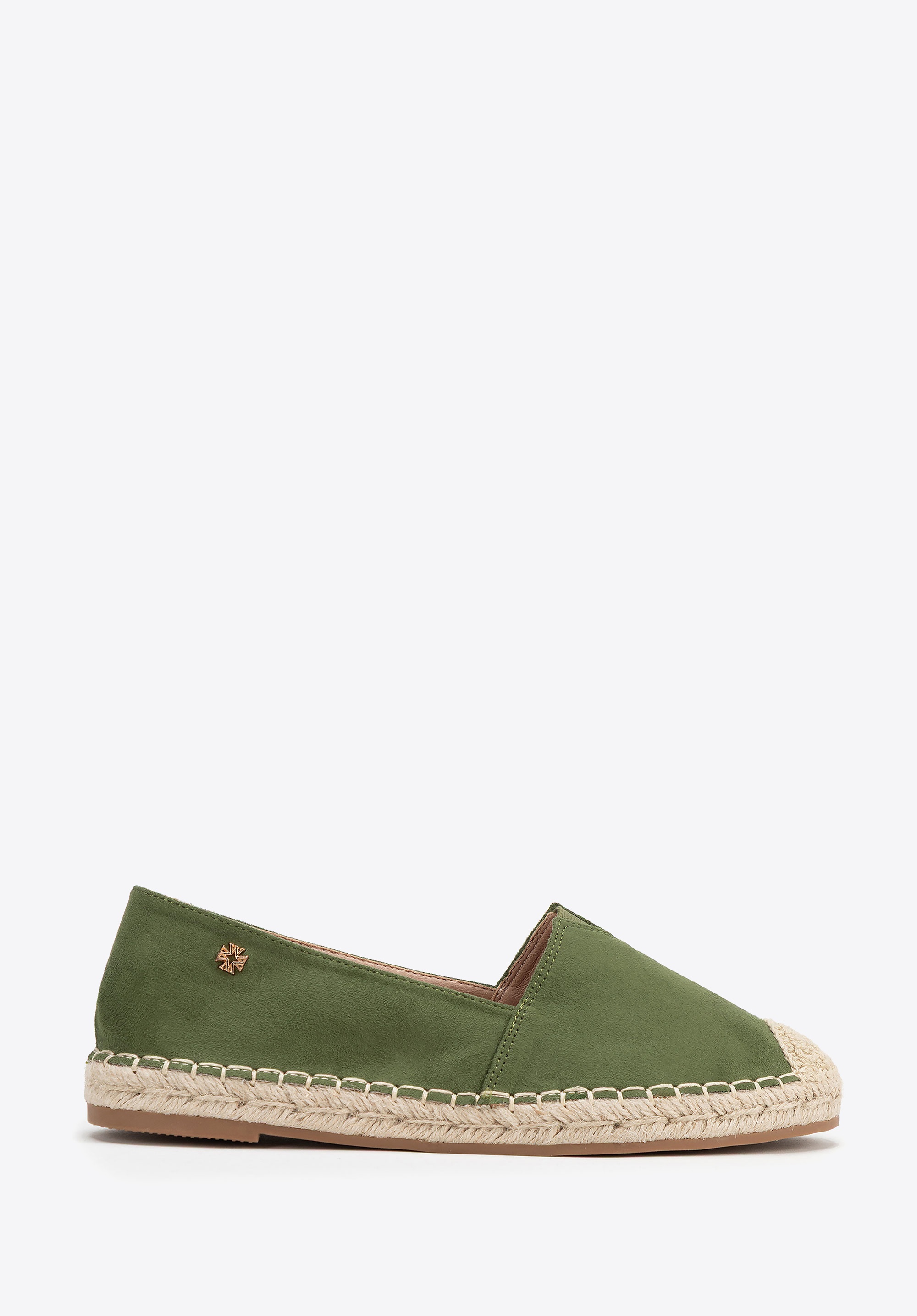 Dodatkowe rabaty - Damskie espadryle z plecionym noskiem zielone