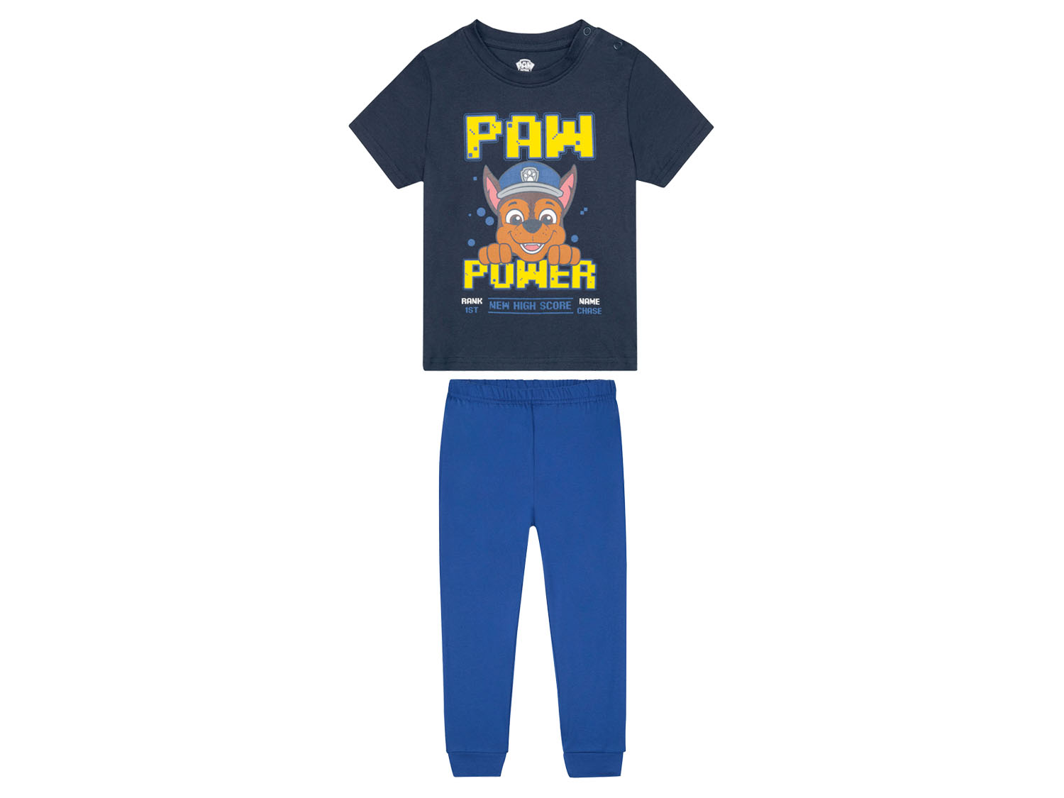 Piżama chłopięca bawełniana t-shirt + spodnie 122/128, Granatowy/ Psi Patrol
