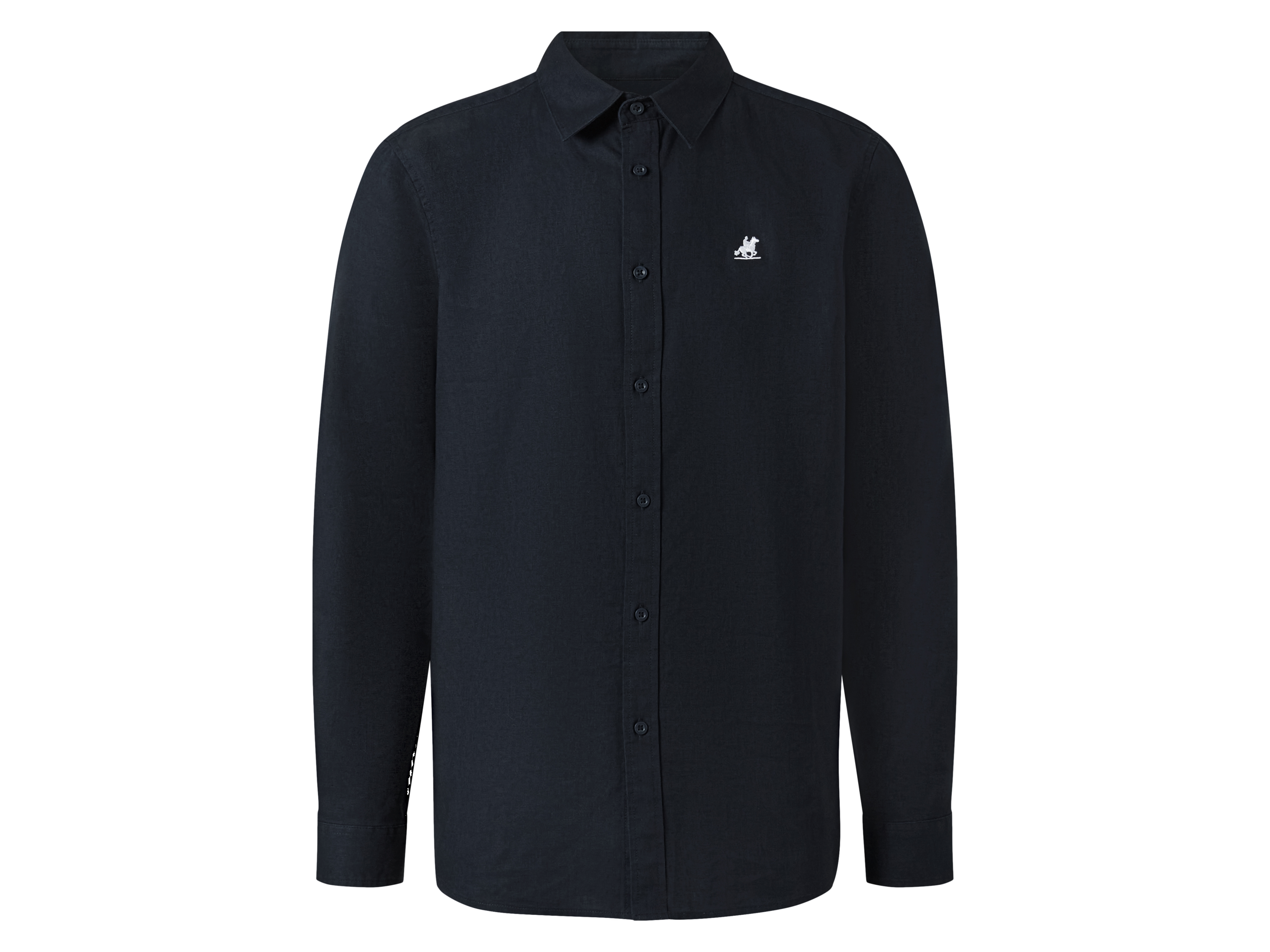 Koszula premium męska z lnem i bawełną U.s. Grand Polo Granatowy, XL 43/44