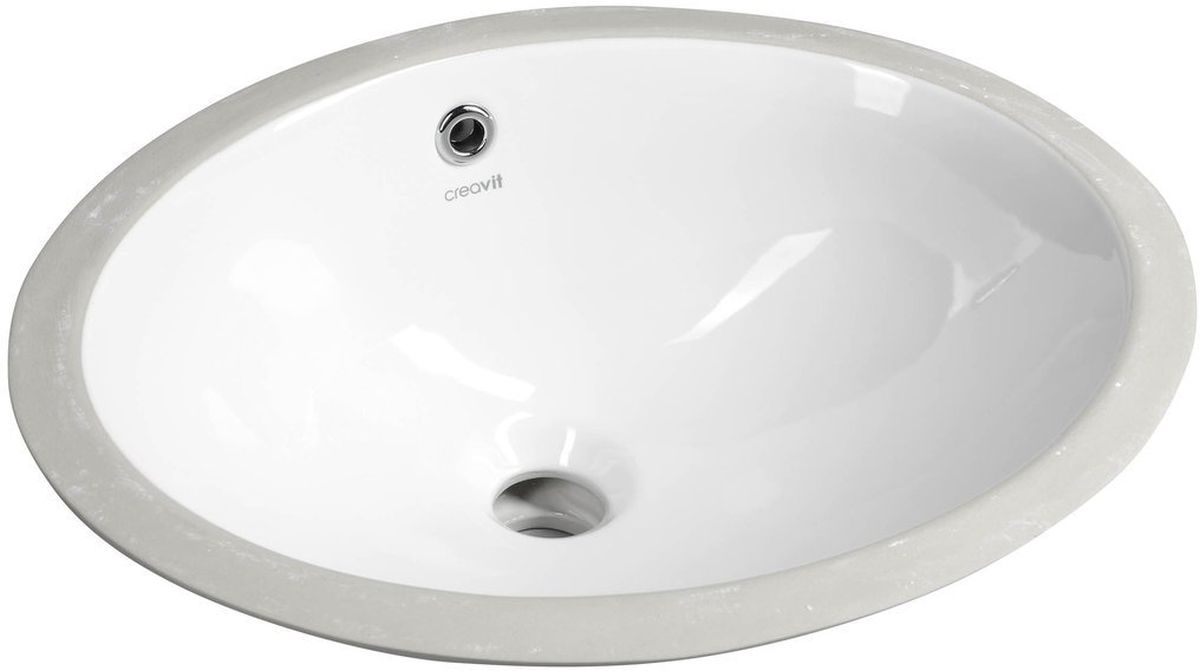 Darmowa Dostawa - Umywalka 48.5x38.2 cm owalna wpuszczana-podblatowa biała Creavit TP211