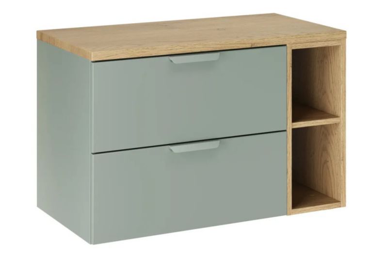 Szafka pod umywalkę Comad ASTER GREEN 60cm zielony mat - zestaw 80cm z blatem i regałem 20cm 1 szt