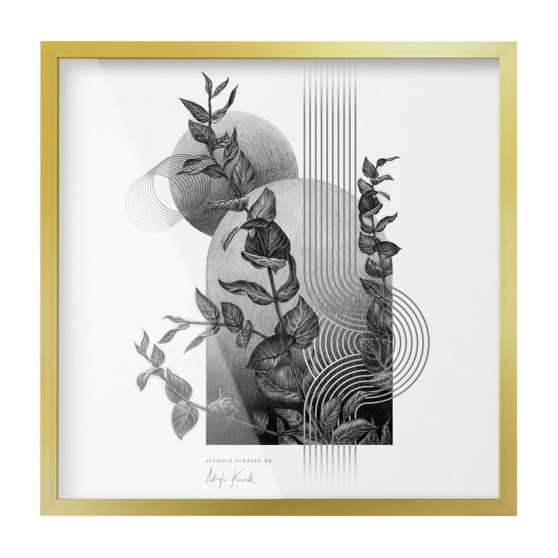 Lekka Ramka Z Nietłukącym Szkłem ArtPrintCave 50x50 cm Złota ramka Minimalistyczna 1szt.