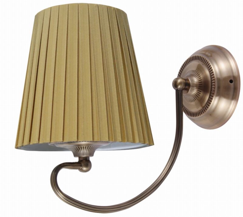 Kinkiet ścienny Candellux Mozart mosiądz-złoty-beż 1 x E27 x 60W IP20 wym: 24 x 16 x 29 cm - 1 szt.