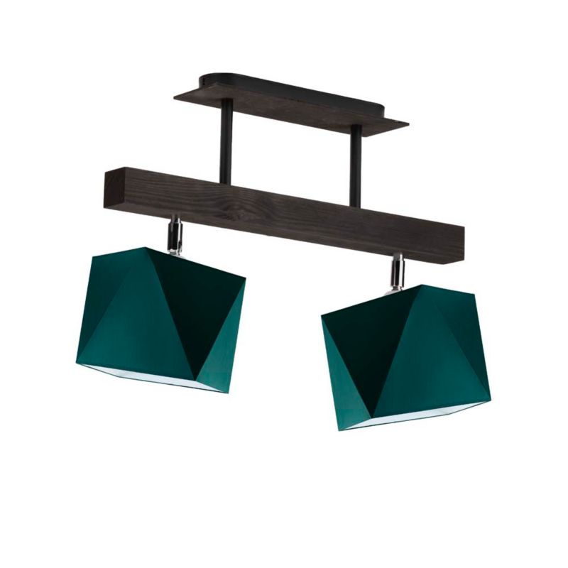 Lampa wisząca Volta Light Factory żyrandol plafon z abażurem diament Butelkowa zieleń/czarny FORMA P2 1szt.