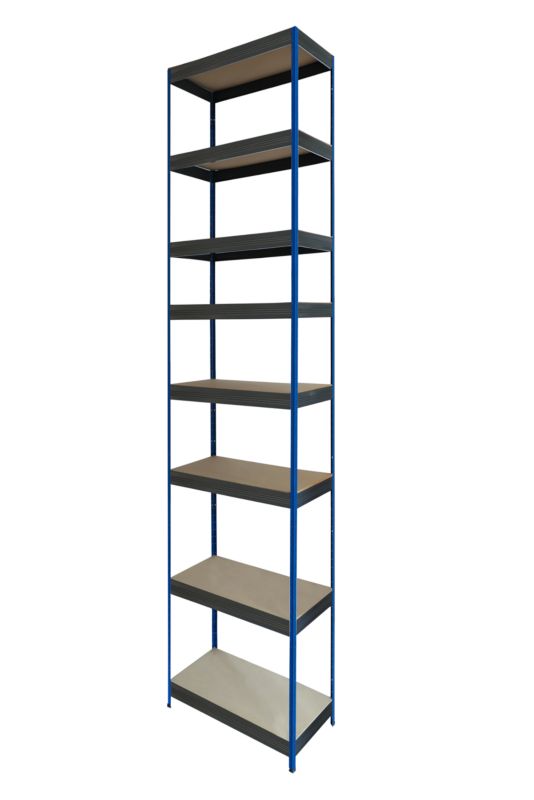 Regał metalowy MODO24 magazynowy niebiesko-grafitowy helios 270x35x35cm 8 półek po 175 kg 1 szt.