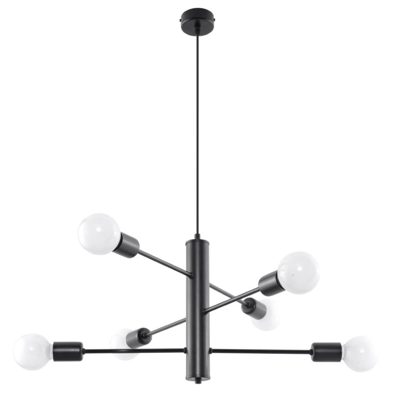 Lampa sufitowa Pure Lume BASILIK czarna 6xE27x60W IP20 wym:85x60x60cm - 1 szt.