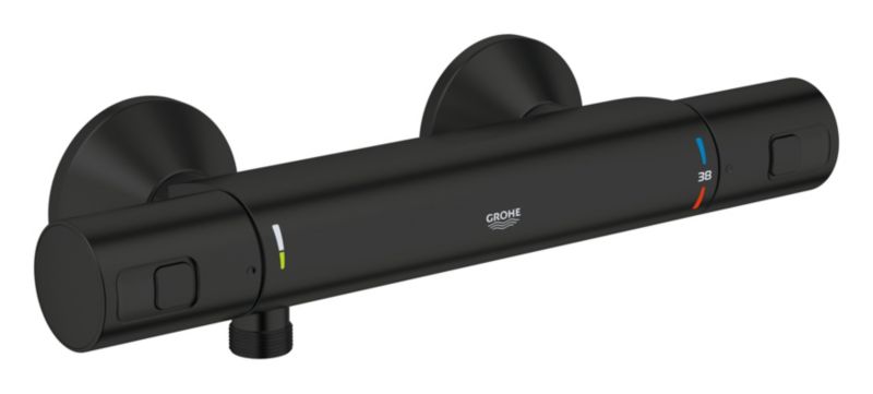 Bateria prysznicowa Grohe Precision czarna, termostatyczna, ścienna, 1 szt.