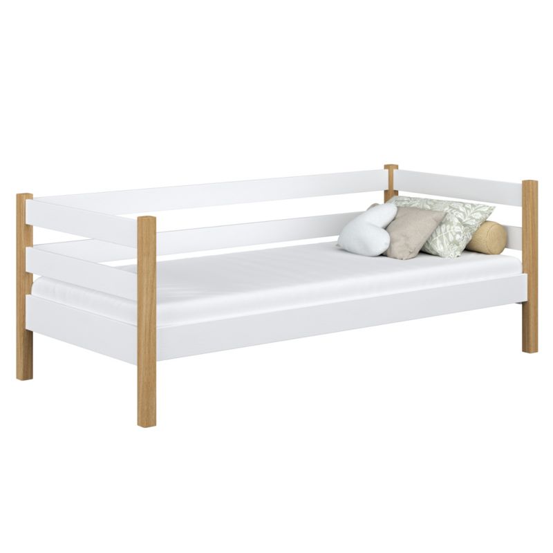 Drewniane łóżko N-WOOD sofa N01 biało dębowy 120x180 1szt.