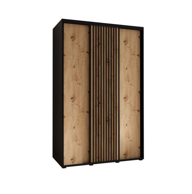 Szafa przesuwna Garderoba Abiks Lanko 1 160 gł. 60 czarny/artisan 1 szt.