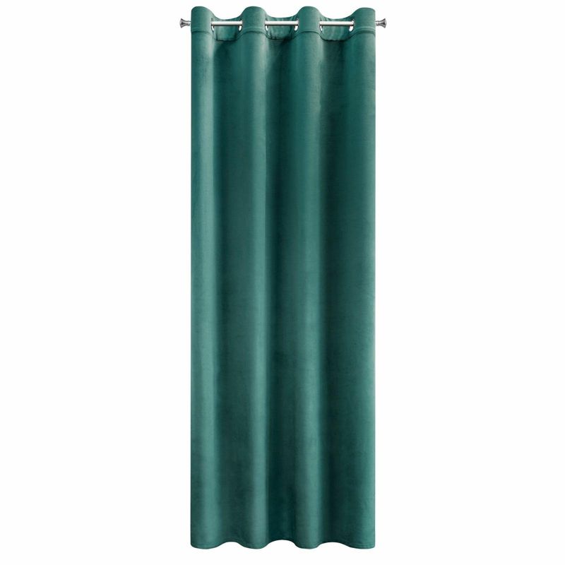 Zasłona ROSA Eurofirany140x250 cm przelotki turkus gotowa 1 szt.