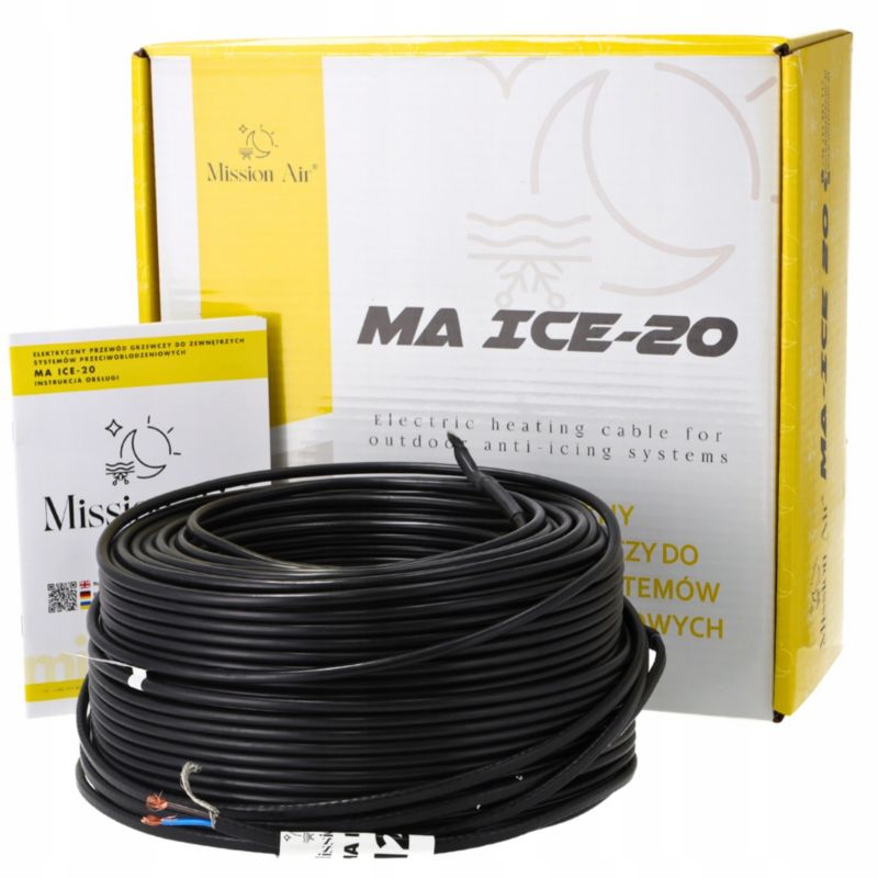 Przewód grzejny kable grzewczy przeciwoblodzeniowy Mission Air MA ICE-20W/M 80W 135M 1 szt