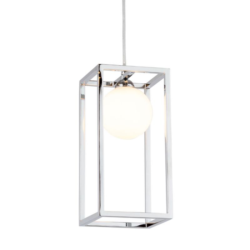 Lampa wisząca sześcian Italux Daisy chromowana 1xG9x4W IP20 wym:120x14x14cm - 1 szt.