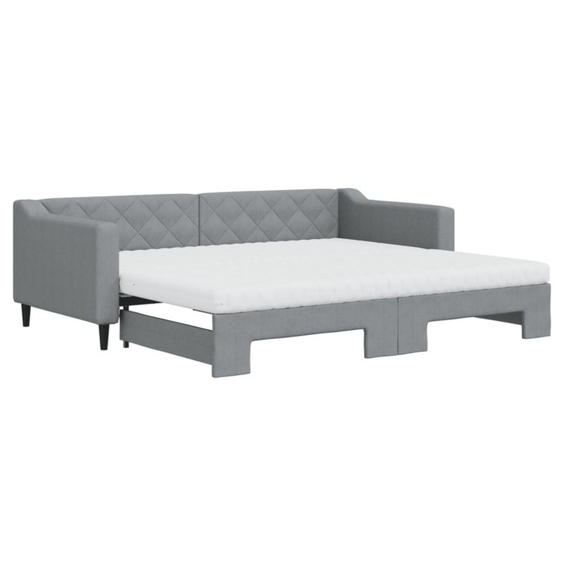 Sofa rozkładana WaszeMeble 90x200 cm Jasnoszary tkanina WM-3197444 1 szt.