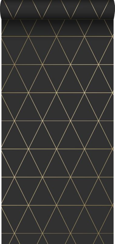 Tapeta Origin Wallcoverings trójkąty graficzne czarnymIzłotym 53 cm x 10.05 m - 1 rol.