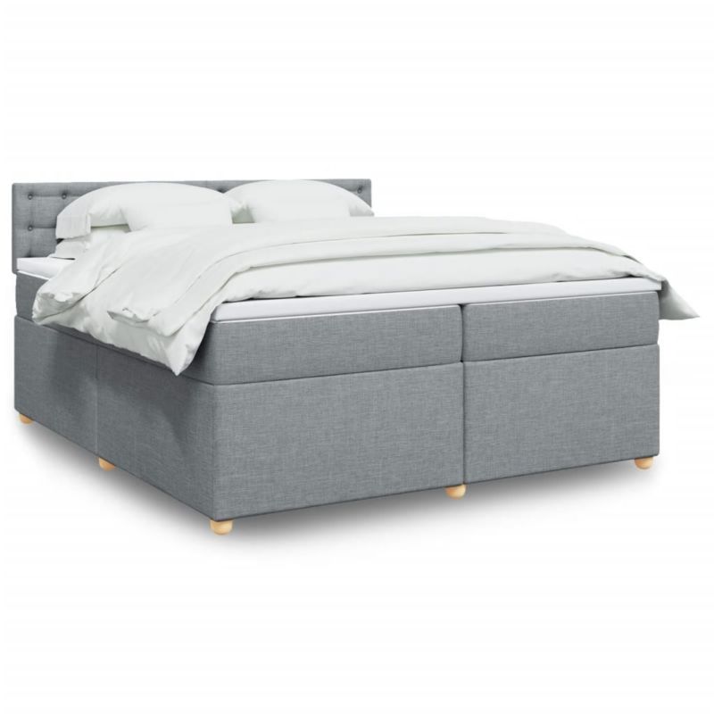 Łóżko kontynentalne WaszeMeble 200x200 cm jasnoszare WM-3289101 1 szt.
