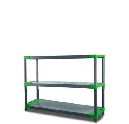 Regał plastikowy MODO24 zielony wzmocniony do piwnicy 98x110x46 cm 97% recykling eco 1 szt.