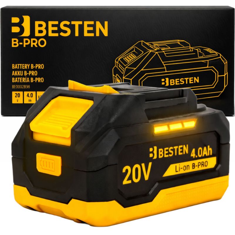 Bateria Akumulator BESTEN B-PRO BE-2898 Li-Ion 20 V 4,0 Ah do narzędzi akumulatorowych 1 szt.