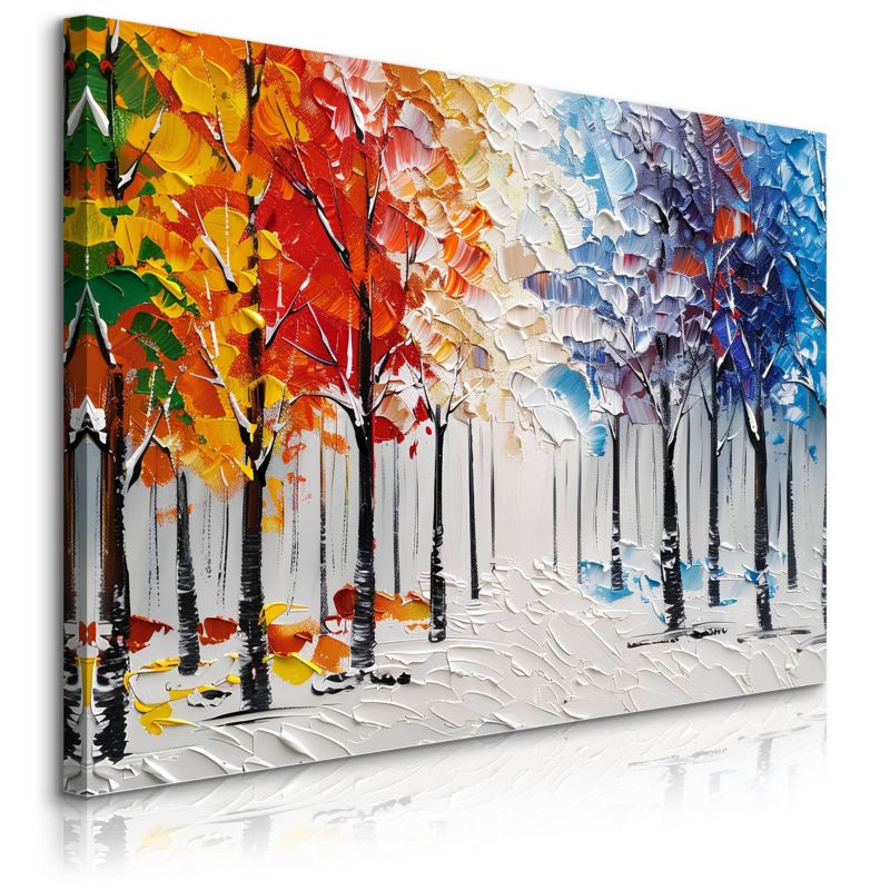 Obraz Muralo Zimowy Las Krajobraz Abstrakcja Malarstwo 40x30 cm 1 szt.