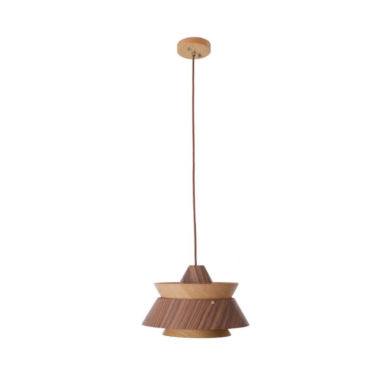 Lampa wisząca Maxlight Kioto jasne drewno-ciemne drewno wym: 175 x 34 x 34 cm 1xE27 x 1 szt.