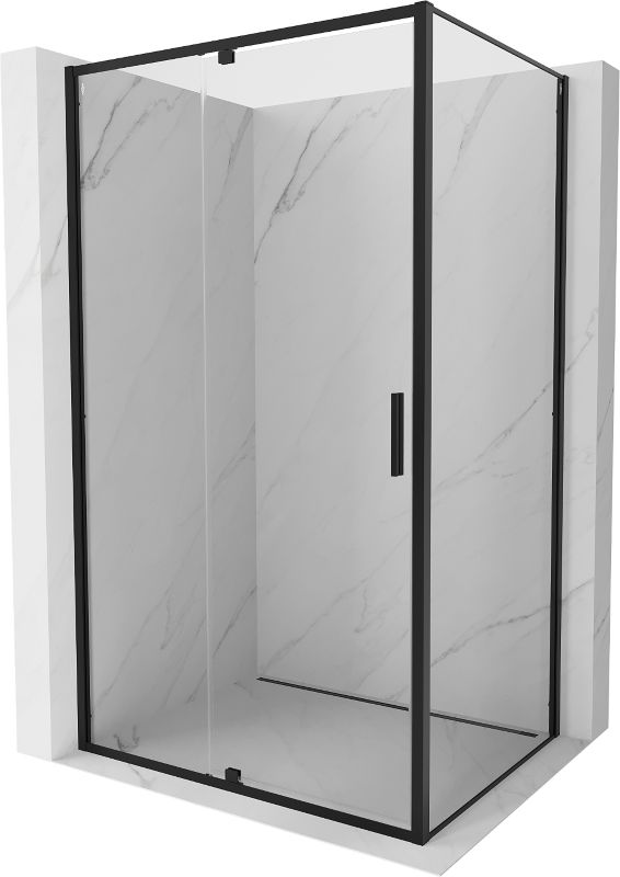 Kabina prysznicowa Mexen Exo uchylna 90 x 85 cm transparent czarna 1 szt.