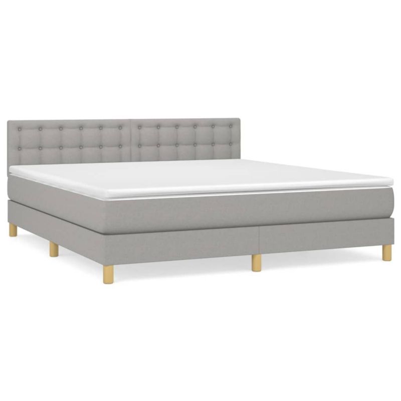 Łóżko kontynentalne WaszeMeble 160x200 cm jasnoszare WM-3140945 1 szt.