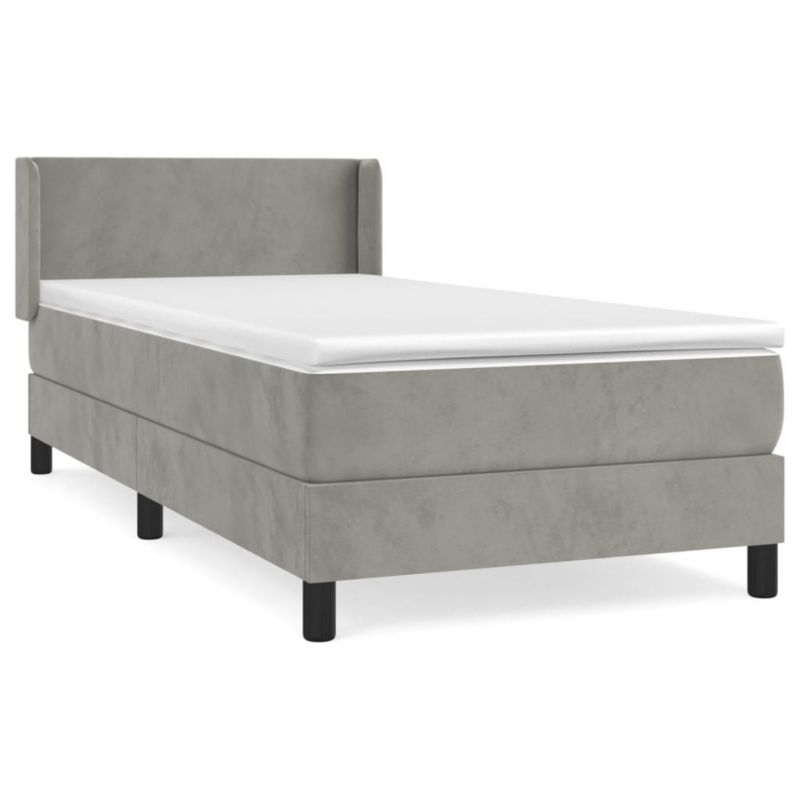 Łóżko kontynentalne WaszeMeble 90x190 cm jasnoszare WM-3130811 1 szt.